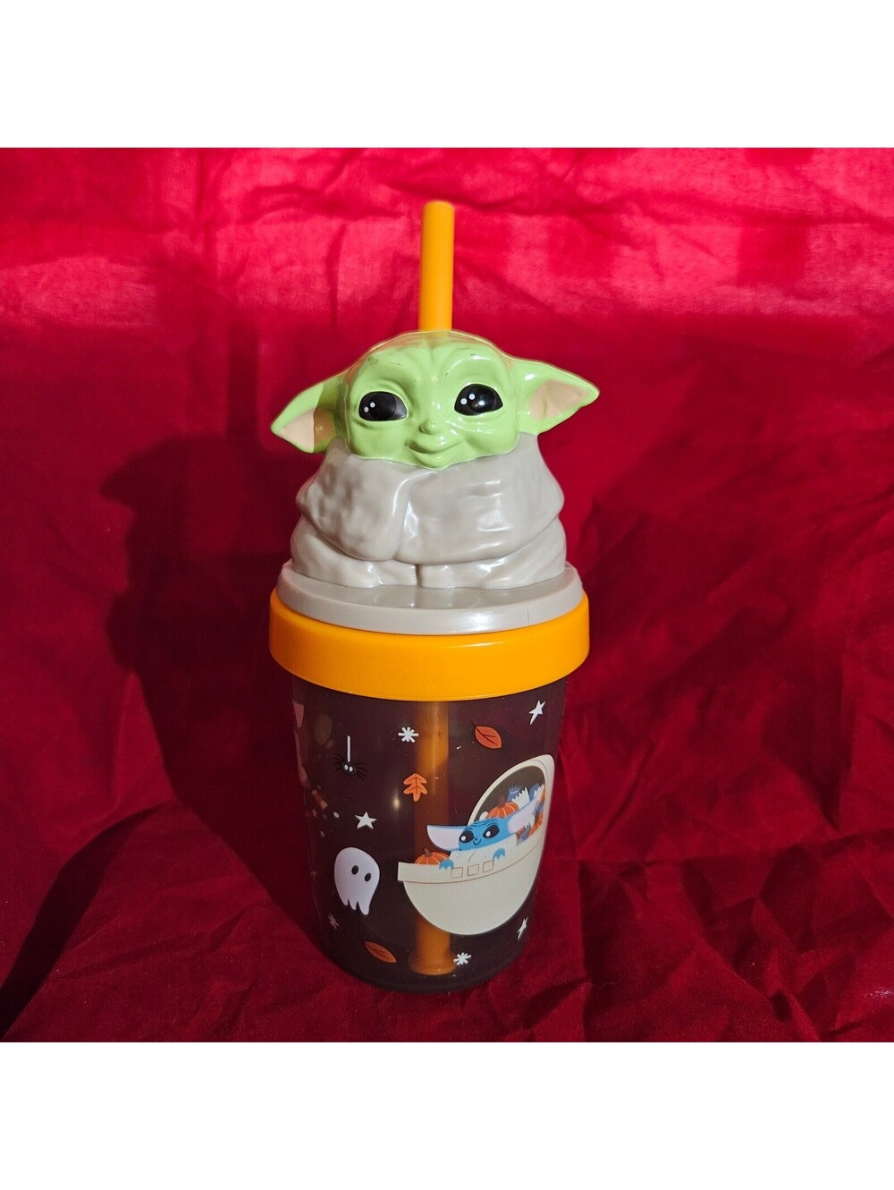Star Wars The Mandalorian Grogu Child Halloween Plastic Cup With Straw 13oz